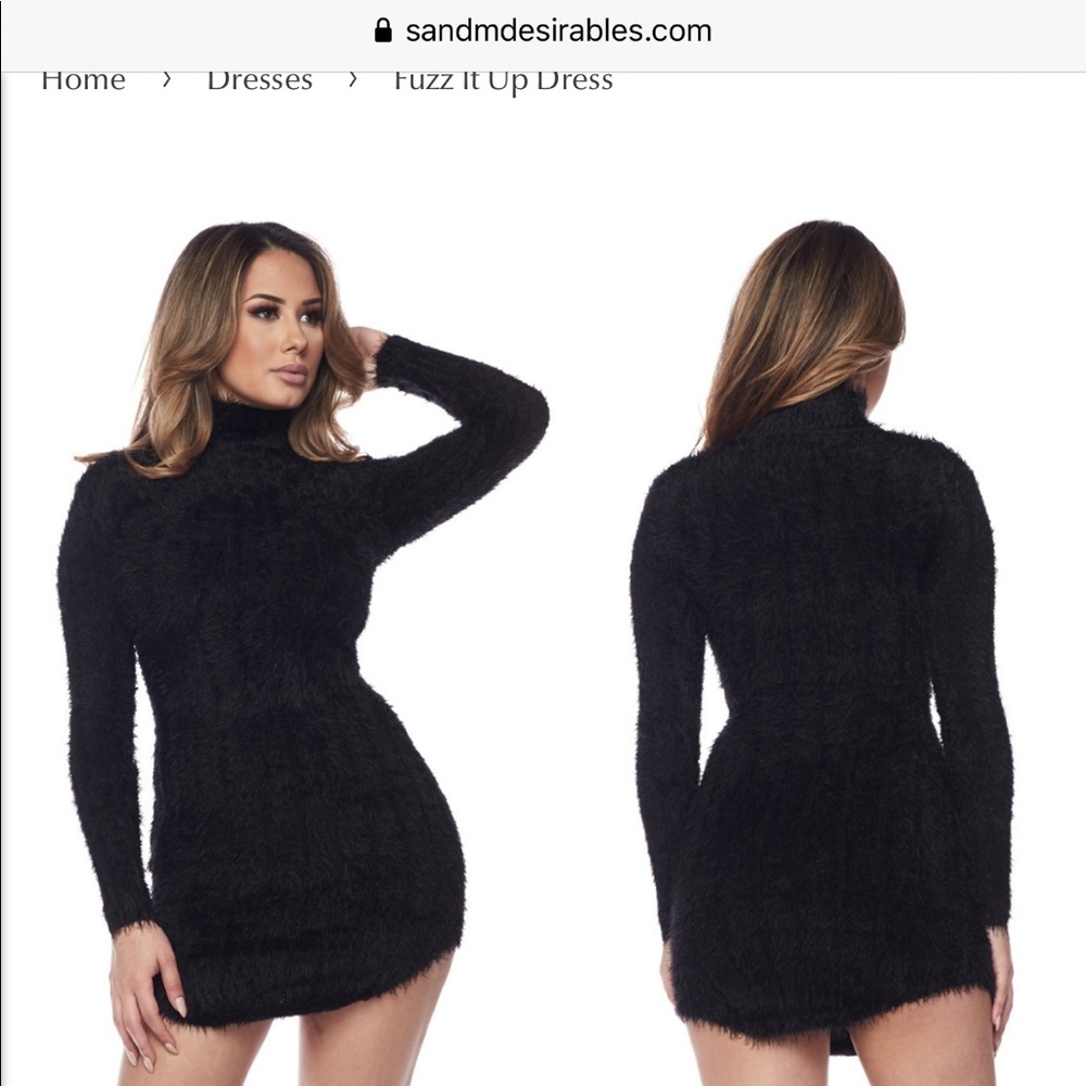 Holiday Party Fuzzy Dress Long Sleeve